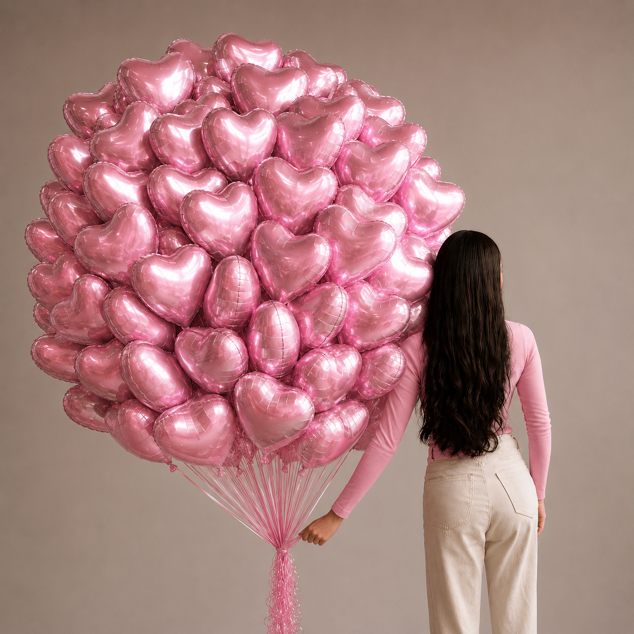 Balloons Pink/Red Hearts