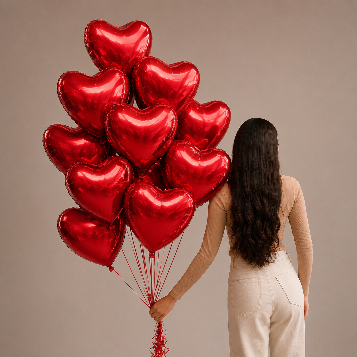 Balloons Pink/Red Hearts