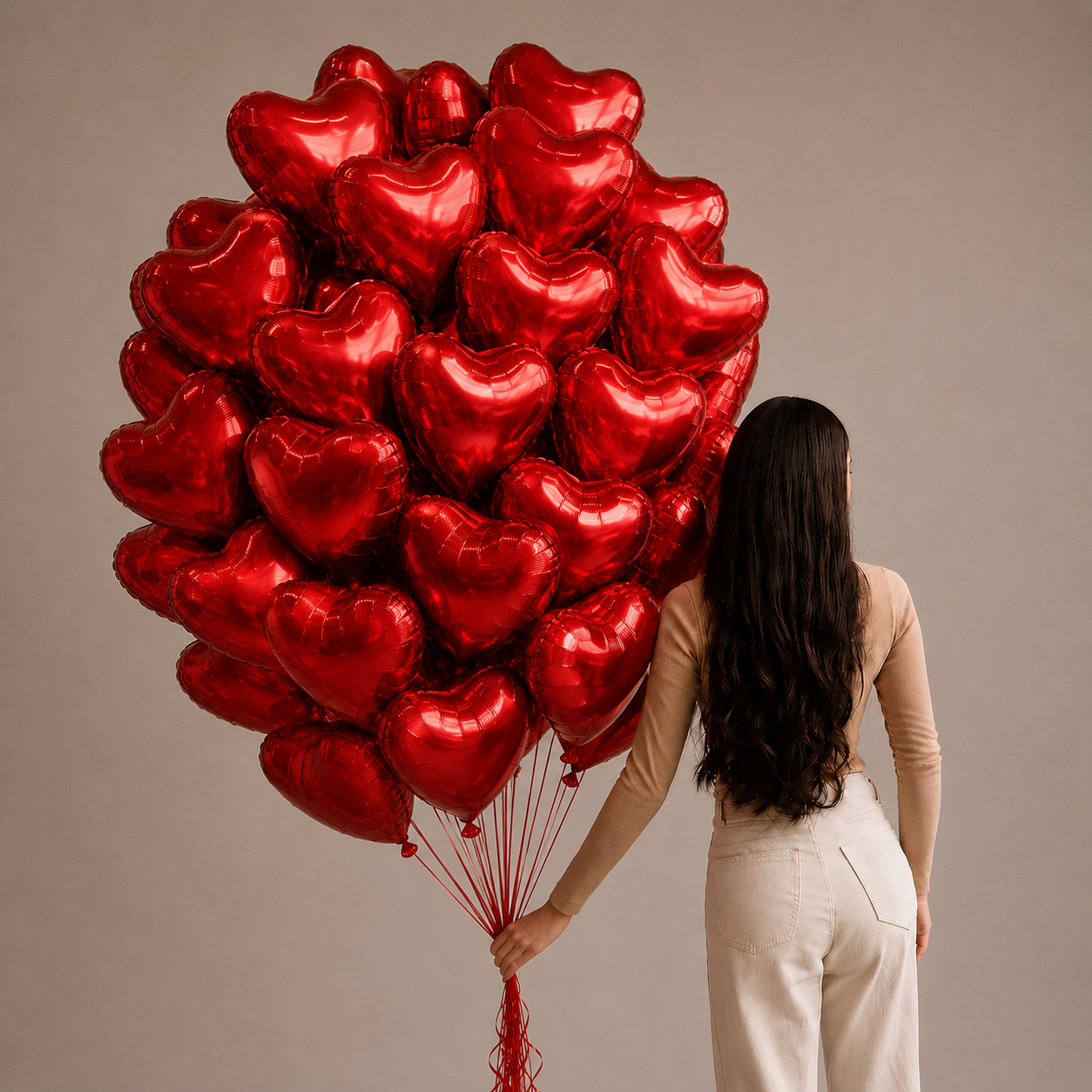 Balloons Pink/Red Hearts