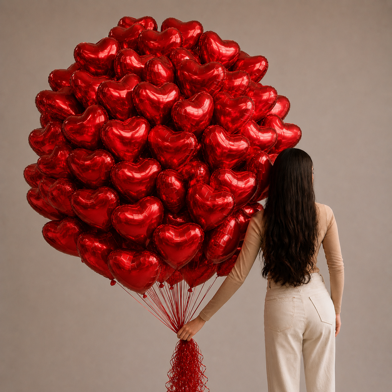 Balloons Pink/Red Hearts