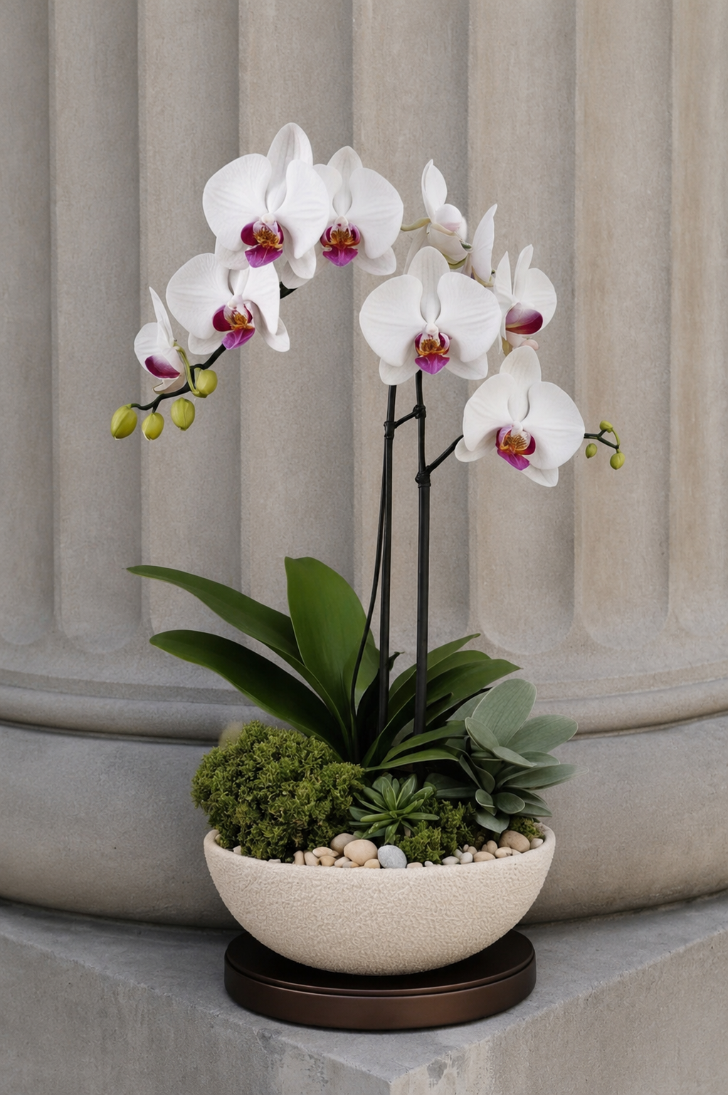 White Sonata Potted Orchids