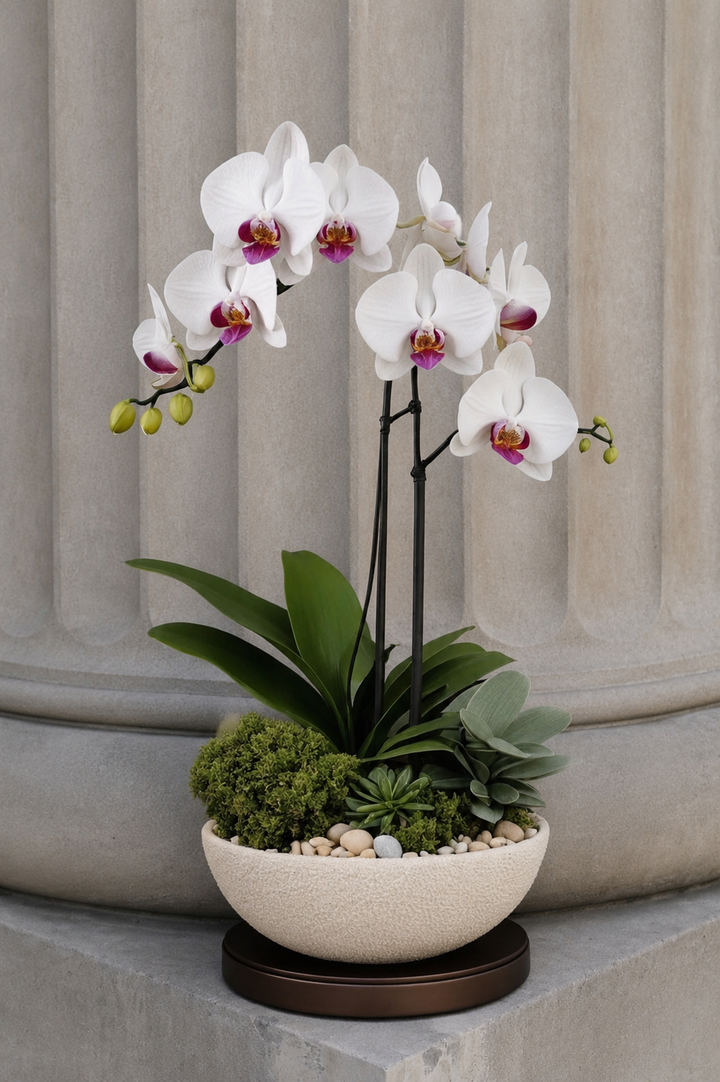 White Sonata Potted Orchids
